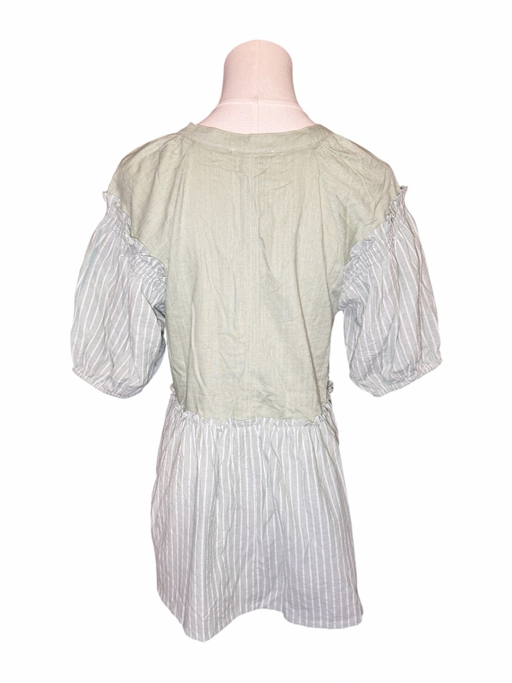 Umgee Sage Green Babydoll Blouse - Picture 7 of 8
